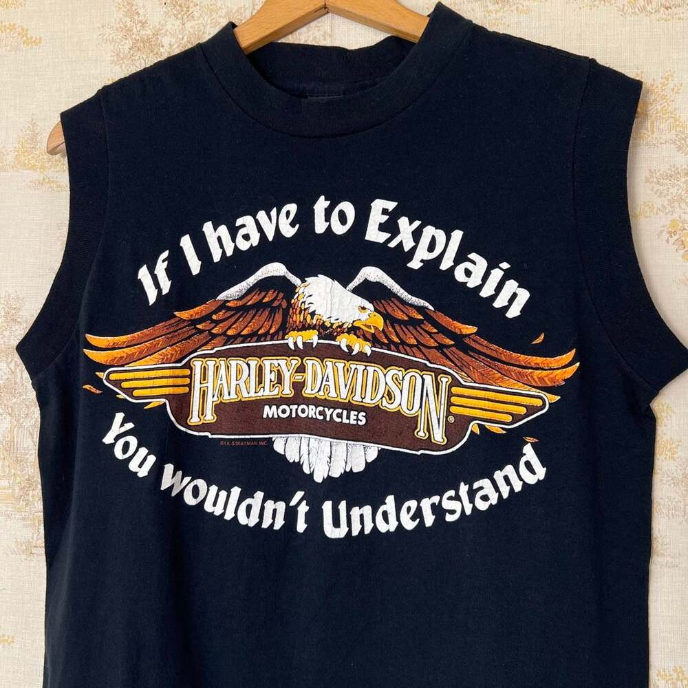 Vintage 90s Harley-Davidson Muscle Shirt | Brussels Belgium | Medium